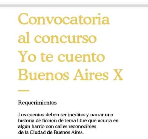 Lanzan el Concurso Yo te Cuento Buenos Aires X - Buenos Aires Informa